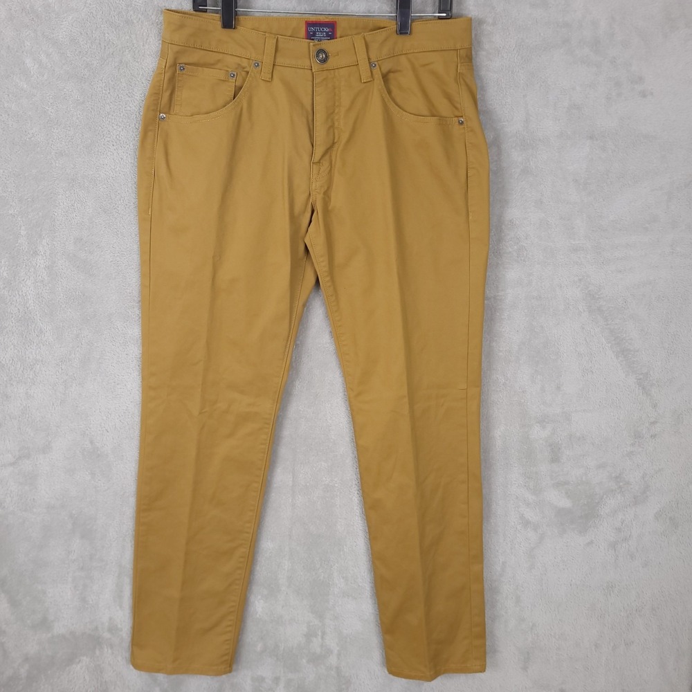 UNTUCKit Pants Mens 32x30 Brown  Straight Fit Chino 5 Pocket Stretch Twill